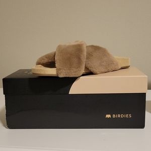 Birdie tan fur slippers